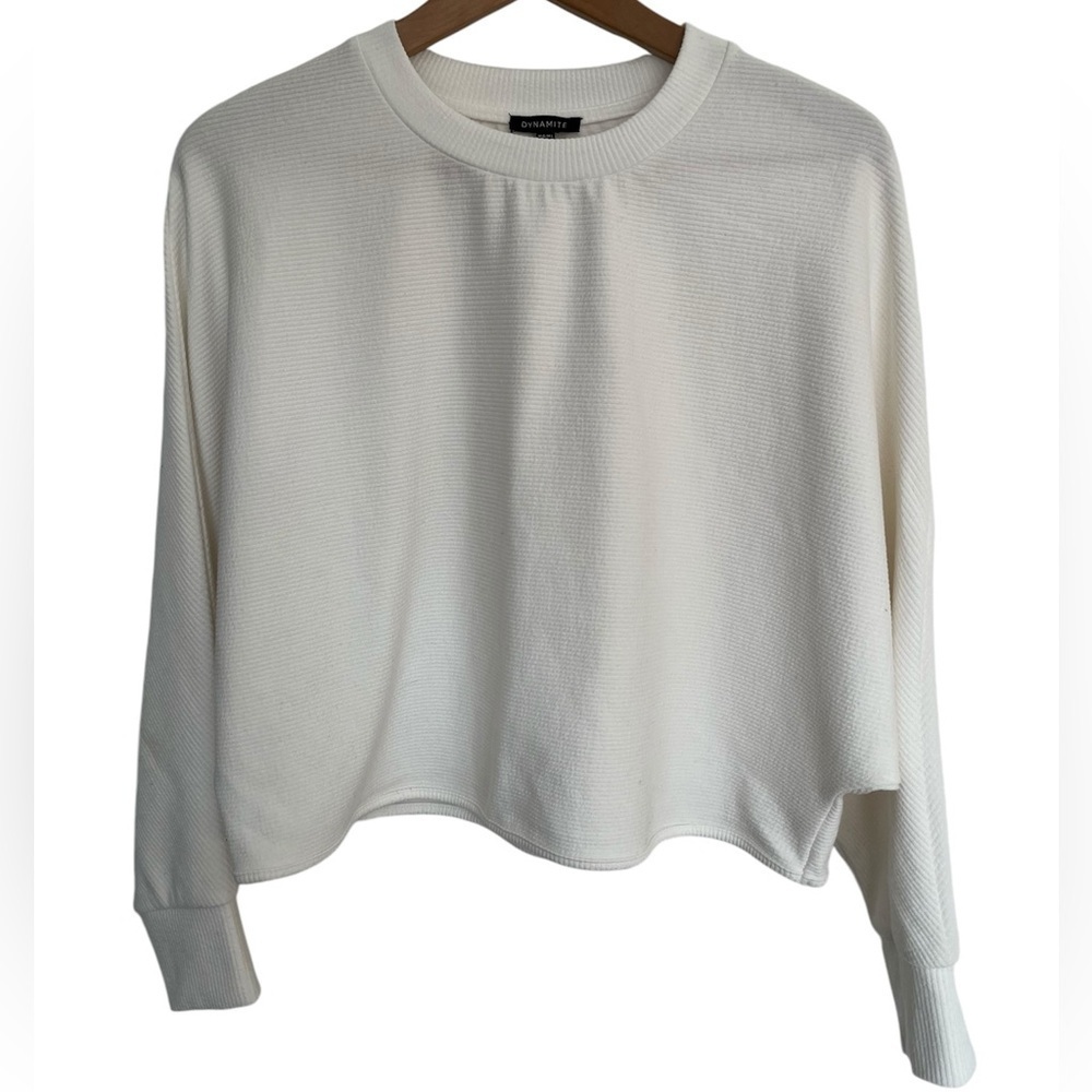 Dynamite  oversized white crop sweater